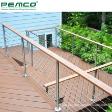 Outdoor Wire Rope Balustrade Deck Stainless Steel Cable Railing Systems